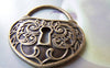 Keys & Locks - 10 pcs Antique Bronze Bear Face Lock Pendants Charms 35x41mm A3333