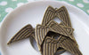 Accessories - 10 Pcs Of Antique Bronze Huge Bird Wing Charms Pendants 30x31mm A2676