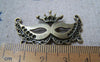Accessories - 10 Pcs Of Antique Bronze Huge Crown Halloween Face Mask Pendants 20x39mm A2934