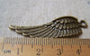 Accessories - 10 Pcs Of Antique Bronze Huge Feather Wing Charms Pendants 14x45mm A3240