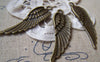 Accessories - 10 Pcs Of Antique Bronze Huge Feather Wing Charms Pendants 14x45mm A3240