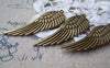 Accessories - 10 Pcs Of Antique Bronze Huge Feather Wing Charms Pendants 16x48mm A2827
