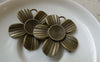 Accessories - 10 Pcs Of Antique Bronze Huge Flower Pendants Charms 34x35mm A6179