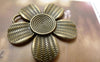 Accessories - 10 Pcs Of Antique Bronze Huge Flower Pendants Charms 34x35mm A6179
