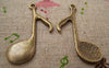 Accessories - 10 Pcs Of Antique Bronze Huge Music Note Charms 22x40mm A1703
