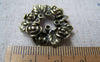 Accessories - 10 Pcs Of Antique Bronze Huge Round Flower Ring Charms 25mm A2939