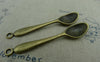 Accessories - 10 Pcs Of Antique Bronze Huge Spoon Charms Pendants 11x54mm A1442