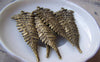 Accessories - 10 Pcs Of Antique Bronze Huge Tree Leaf Charms Pendant 22x58mm A380