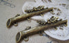 Accessories - 10 Pcs Of Antique Bronze Huge Tree Trunk Charms Pendants With Four Loops 16x56mm A2214