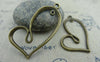 Accessories - 10 Pcs Of Antique Bronze Irregular Heart Connectors Charms 20x41mm A1069