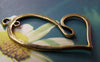 Accessories - 10 Pcs Of Antique Bronze Irregular Heart Connectors Charms 20x41mm A1069
