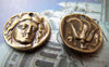 Accessories - 10 Pcs Of Antique Bronze Jesus Christ Round Charms 17mm A707