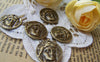 Accessories - 10 Pcs Of Antique Bronze Jesus Christ Round Charms 17mm A707