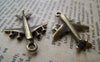 Accessories - 10 Pcs Of Antique Bronze Jet Plane Charms 23x28mm A939