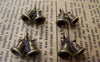 Accessories - 10 Pcs Of Antique Bronze Jingle Bell Christmas Charms 15x15mm A1456