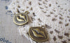 Accessories - 10 Pcs Of Antique Bronze Kiss Lips Mouth Charms 18x19mm Double Sided A4684