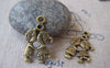 Accessories - 10 Pcs Of Antique Bronze Kissing Children Charms 16x27mm A4346