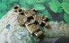 Accessories - 10 Pcs Of Antique Bronze Kissing Children Charms 16x27mm A4346