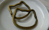 Accessories - 10 Pcs Of Antique Bronze Kitten Cat Keyring Charms 35x40mm A5592