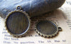 Base Setting - 10 pcs Antique Bronze Base Settings Pendant Match 16mm Cabochon A3151