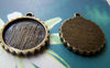 Base Setting - 10 pcs Antique Bronze Base Settings Pendant Match 16mm Cabochon A3151