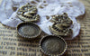 Accessories - 10 Pcs Of Antique Bronze Lady Round Base Settings Match 12mm Cabochon A3220