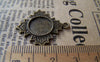 Accessories - 10 Pcs Of Antique Bronze Leaf Round Base Settings Match 12mm Cabochon A3158