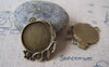 Accessories - 10 Pcs Of Antique Bronze Leaf Round Cameo Base Bezel Settings Match 20mm Cab A4633