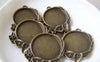 Accessories - 10 Pcs Of Antique Bronze Leaf Round Cameo Base Bezel Settings Match 20mm Cab A4633