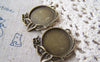 Accessories - 10 Pcs Of Antique Bronze Leaf Round Cameo Base Bezel Settings Match 20mm Cab A4633