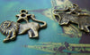 Accessories - 10 Pcs Of Antique Bronze Leo Lion Constellation Charms 20x24mm A628