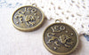 Accessories - 10 Pcs Of Antique Bronze Leo Lion Round Base Setting Charms Match 25mm Cameo A4323