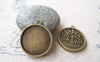 Accessories - 10 Pcs Of Antique Bronze Libra The Balance Scale Round Base Setting Charms Match 25mm Cameo A1903