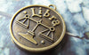 Accessories - 10 Pcs Of Antique Bronze Libra The Balance Scale Round Base Setting Charms Match 25mm Cameo A1903