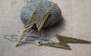 Accessories - 10 Pcs Of Antique Bronze Lightning Bolt Charms Double Sided 14x50mm A1621
