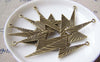 Accessories - 10 Pcs Of Antique Bronze Lightning Bolt Charms Double Sided 14x50mm A1621