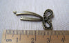 Accessories - 10 Pcs Of Antique Bronze Long Knot Bow Tie Charms 19x34mm A744
