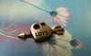 Accessories - 10 Pcs Of Antique Bronze Love Heart Arrow Charms 10x20mm A4479