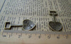 Accessories - 10 Pcs Of Antique Bronze Love Heart Spade Charms 17.5x36mm A3727