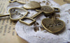 Accessories - 10 Pcs Of Antique Bronze Love Heart Spade Charms 17.5x36mm A3727