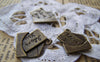 Accessories - 10 Pcs Of Antique Bronze Love Letter Mail Envelope Charms 16x18mm A2007