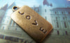 Accessories - 10 Pcs Of Antique Bronze Love Rectangular Charms Pendants 13x25mm A3002