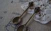 Accessories - 10 Pcs Of Antique Bronze Lovely 3D Crown Spoon Charms 11x60mm A4303