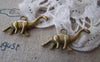 Accessories - 10 Pcs Of Antique Bronze Lovely 3D Dinosaur Charms 27mm A3674
