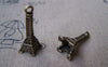 Accessories - 10 Pcs Of Antique Bronze Lovely 3D Textured Eiffel Tower Charms Pendants 10x27mm A1639