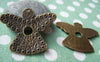 Fairy, Wings & Feathers - 10 pcs Antique Bronze Angel Pendants Connectors 36x44mm A687
