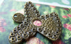 Fairy, Wings & Feathers - 10 pcs Antique Bronze Angel Pendants Connectors 36x44mm A687