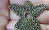 Fairy, Wings & Feathers - 10 pcs Antique Bronze Angel Pendants Connectors 36x44mm A687