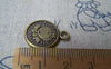 Accessories - 10 Pcs Of Antique Bronze Lovely Angel Round Charms 16mm A542