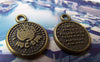 Accessories - 10 Pcs Of Antique Bronze Lovely Angel Round Charms 16mm A542